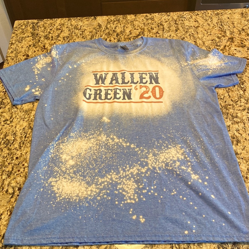 Custom bleached Wallen/Green ‘20 T-Shirt Size Large
